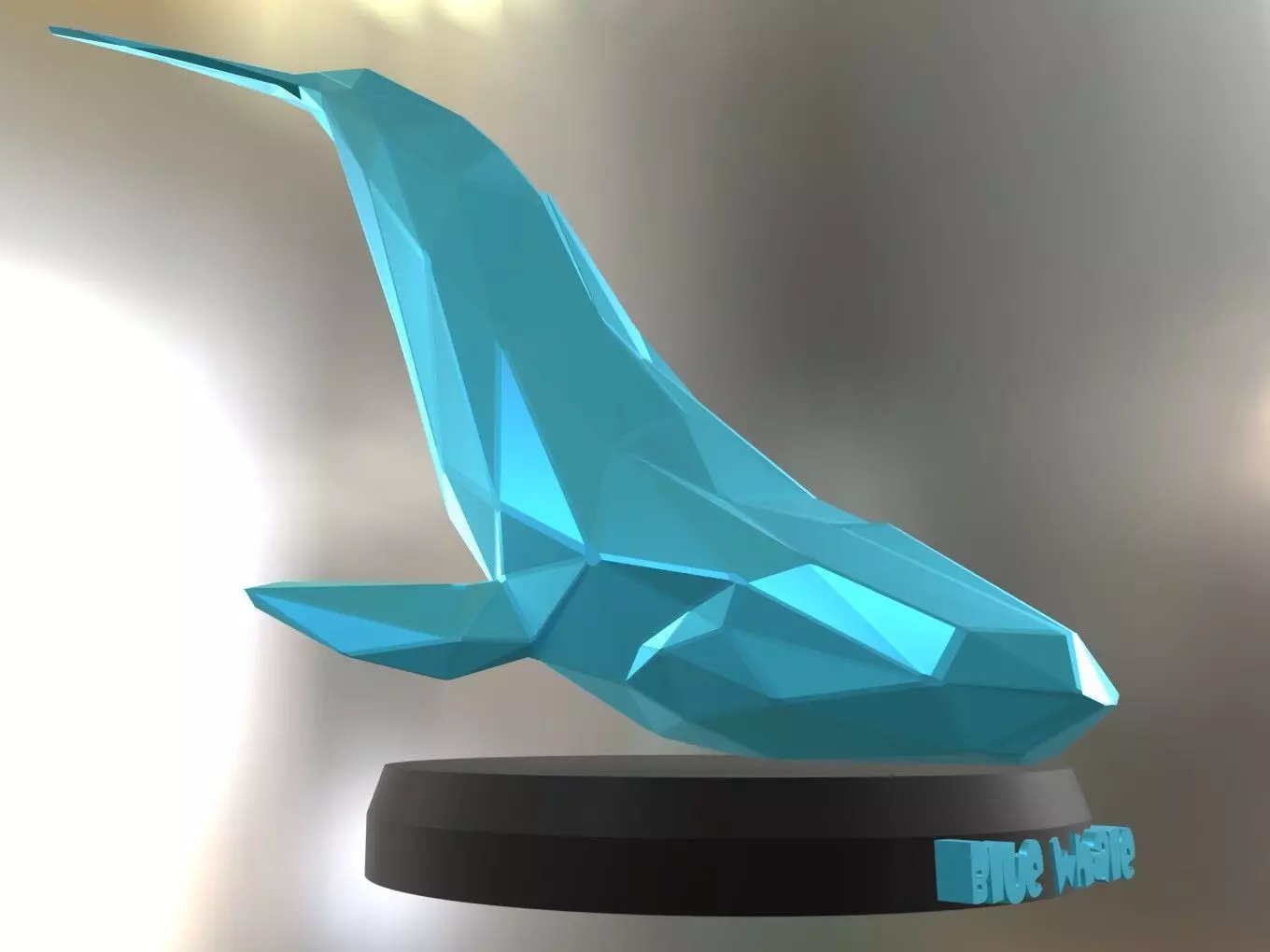 Poly Blue Whale 3D print model_0