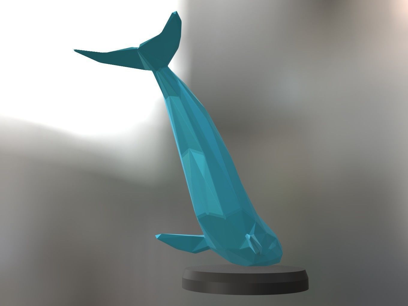 Poly Blue Whale 3D print model_2