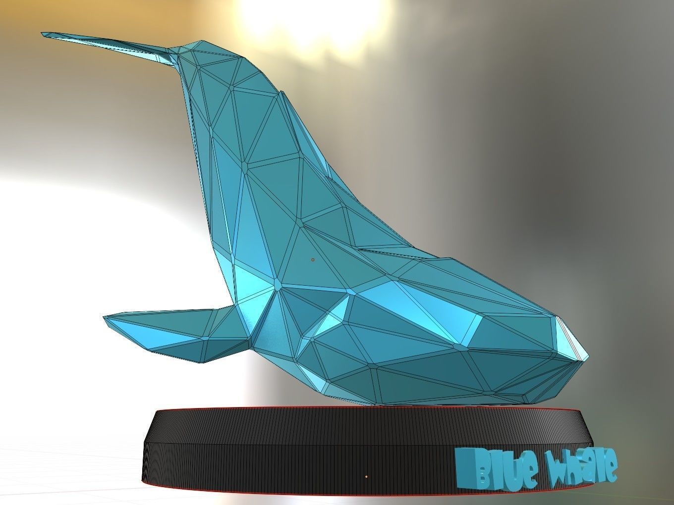 Poly Blue Whale 3D print model_8