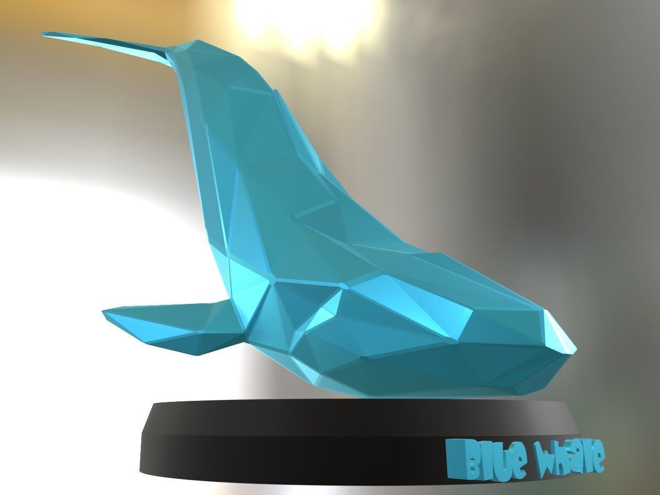 Poly Blue Whale 3D print model_7
