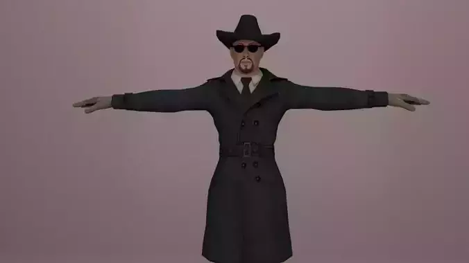 Mafia Man Game Character Free low-poly 3D model