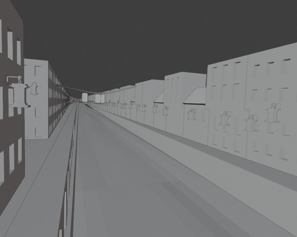 CITY LIGHTS - oil painting on canvas - recreation in blender 3D model_3