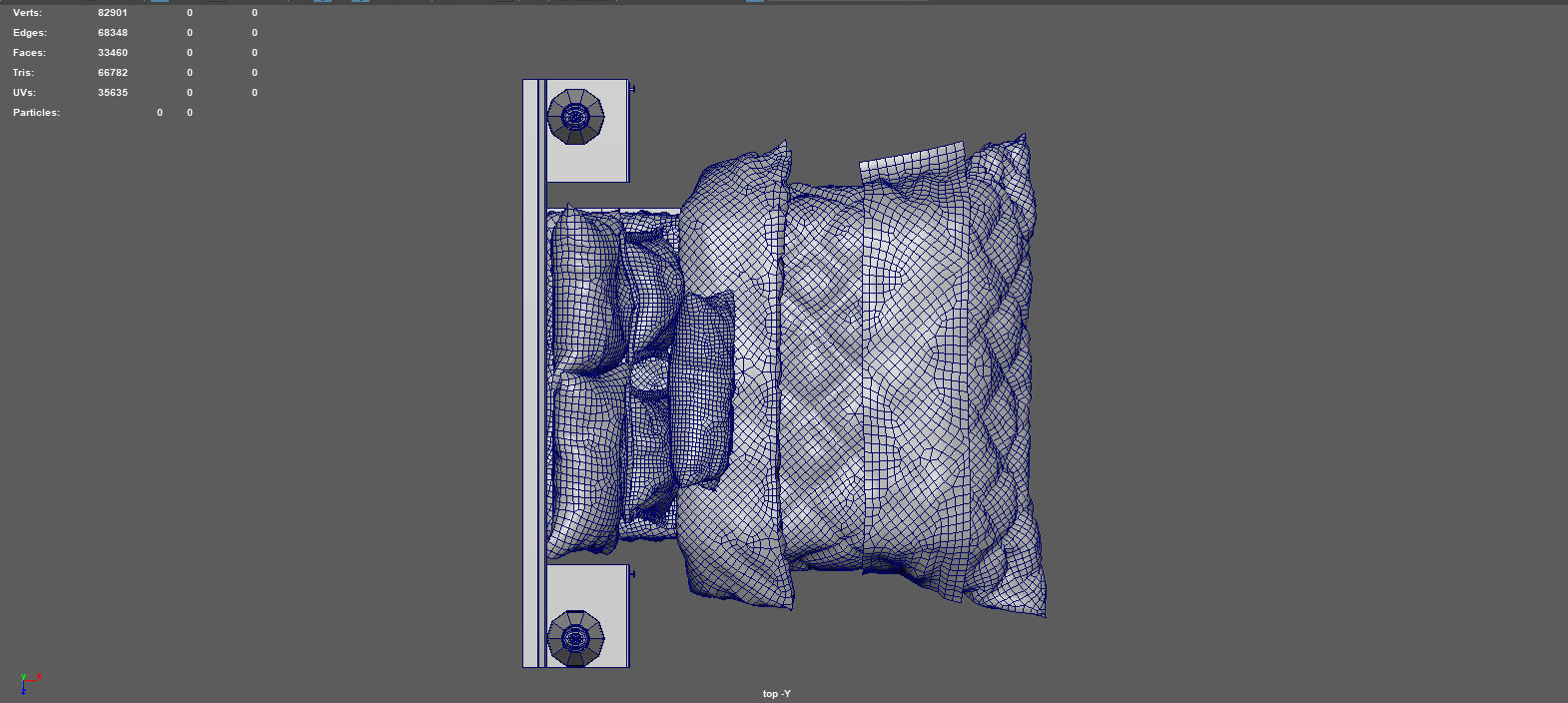 BEDROOM bed with orange and accents 3D model_10