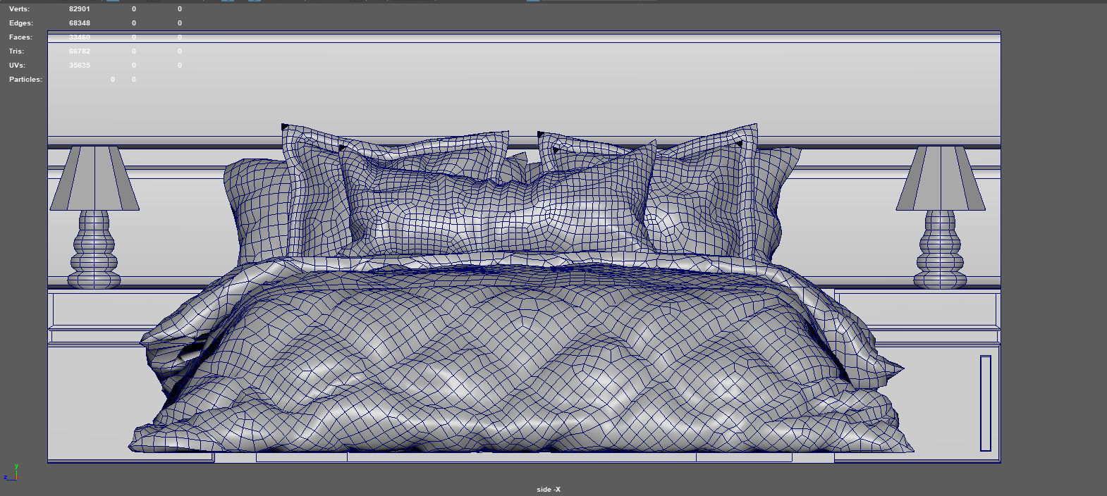 BEDROOM bed with orange and accents 3D model_12