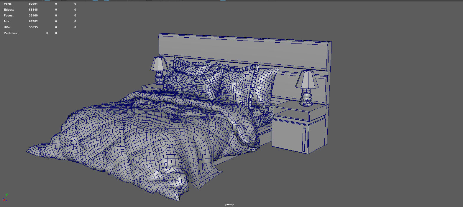 BEDROOM bed with orange and accents 3D model_6