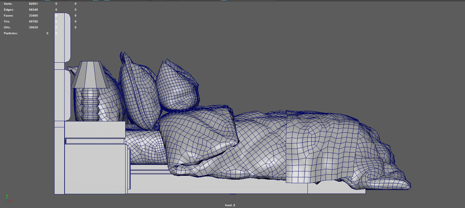 BEDROOM bed with orange and accents 3D model_11