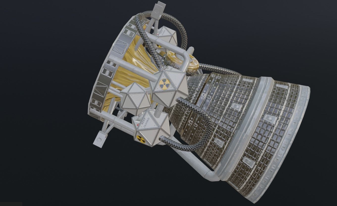 Photorealistic Rocket Engine Low-poly 3D model_1