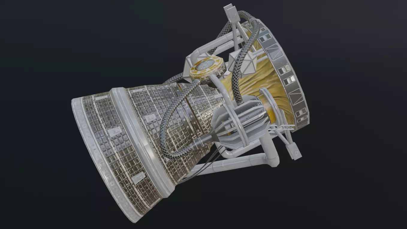 Photorealistic Rocket Engine Low-poly 3D model_0
