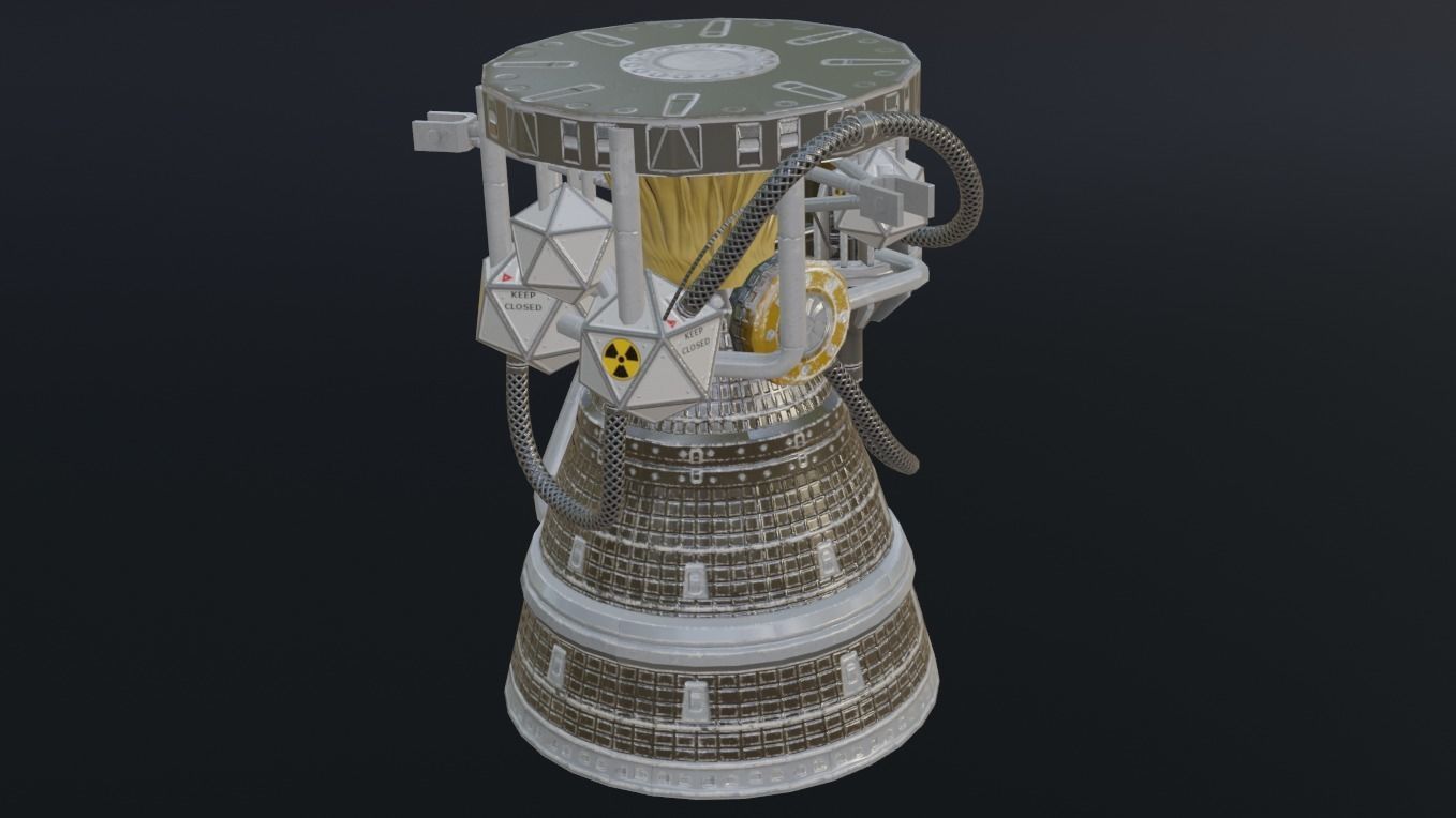 Photorealistic Rocket Engine Low-poly 3D model_4