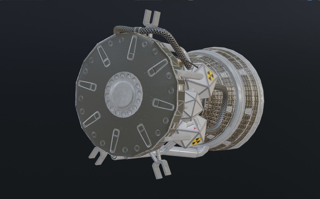 Photorealistic Rocket Engine Low-poly 3D model_2