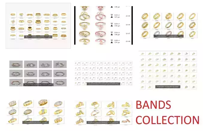 1200 Women band ring 3dm render detail  3D Model Collection