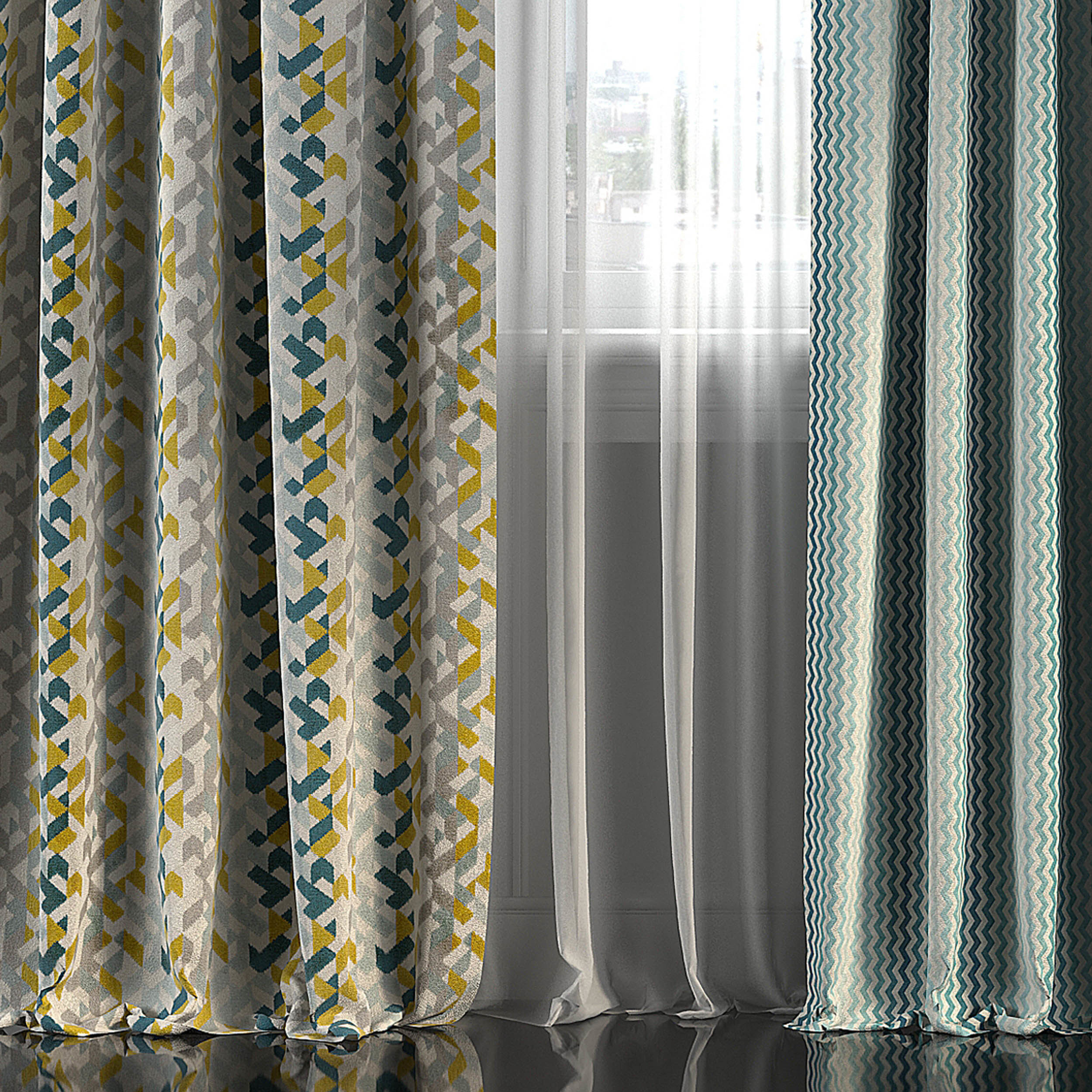 Curtain Set 258 3D model_2