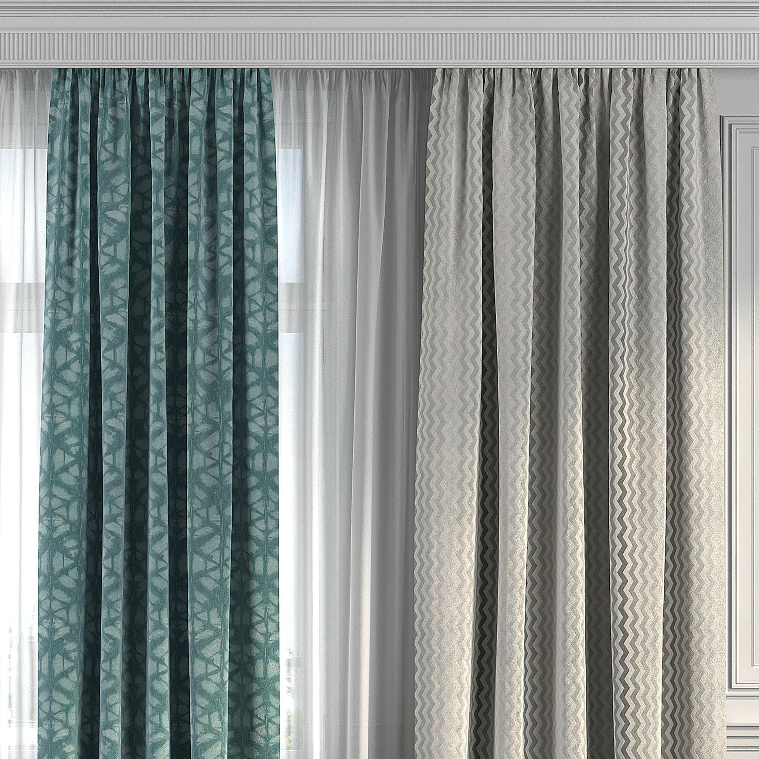 Curtain Set 260 3D model_1