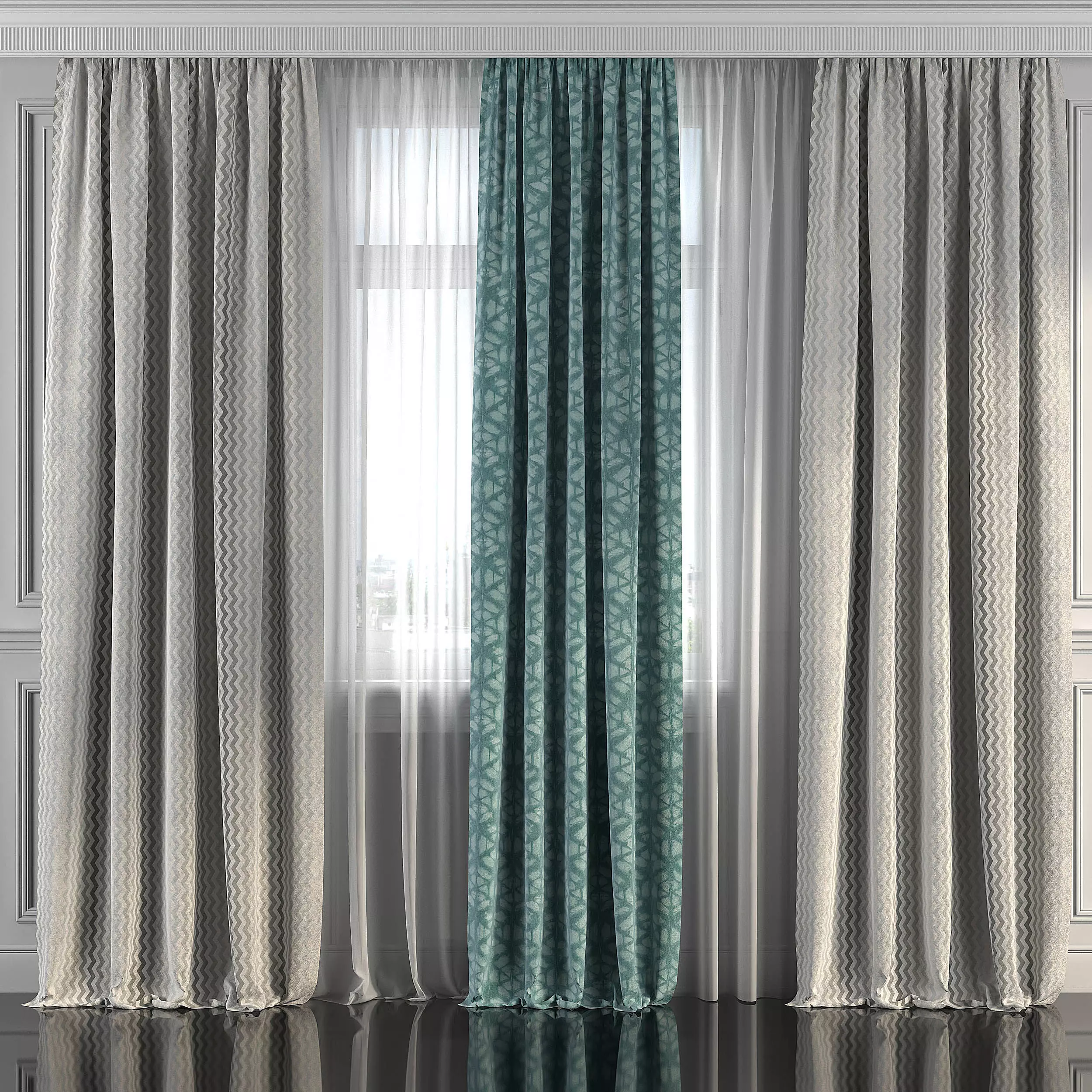 Curtain Set 260 3D model_0