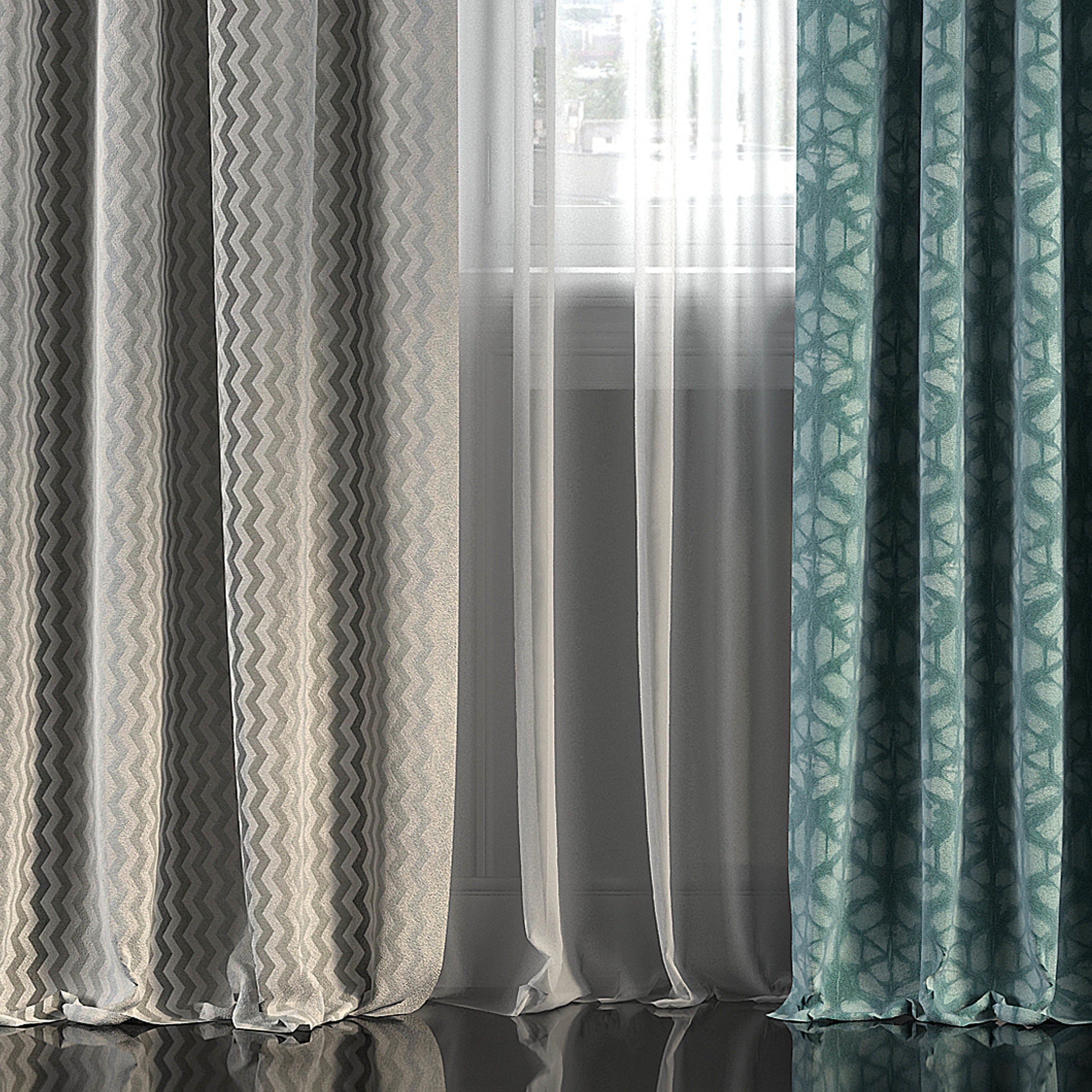 Curtain Set 260 3D model_2