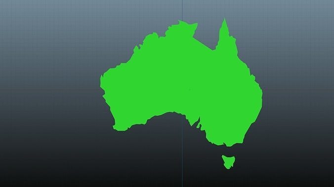 Australia map symbols Low-poly 3D model