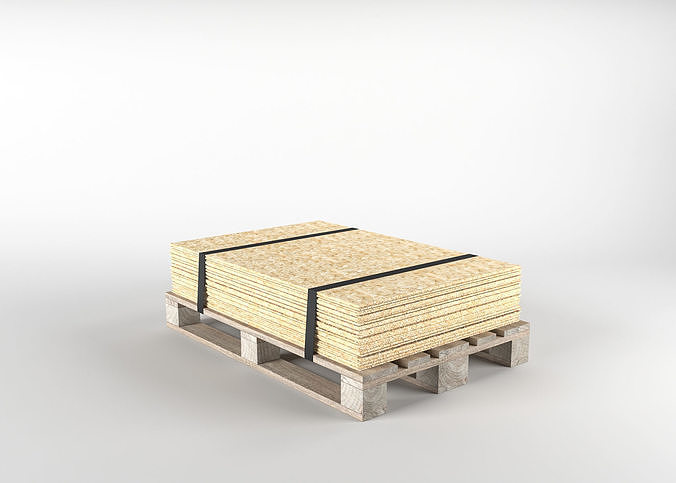 OSB on pallet 3D model Low-poly 3D model