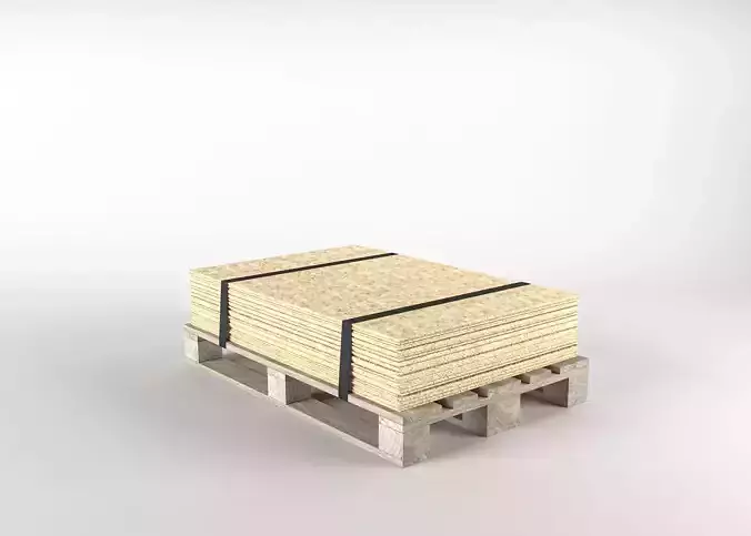 OSB on pallet 3D model Low-poly 3D model