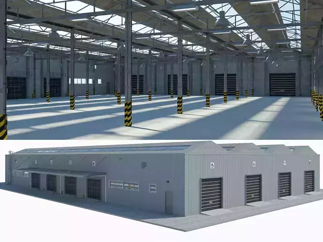 Warehouse Logistic 3 interior and exterior 3D model