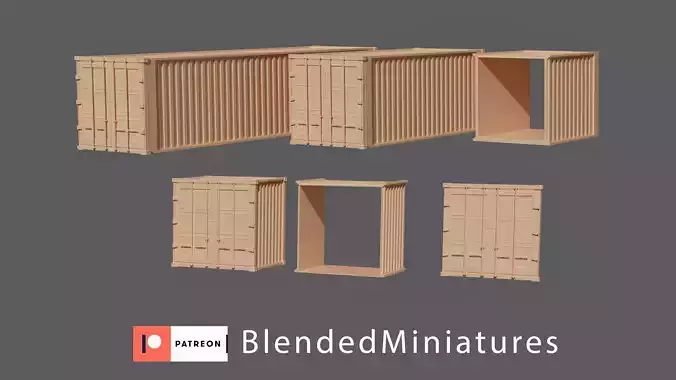 WW2 Terrain  bundle container barrel barricade 3D print model