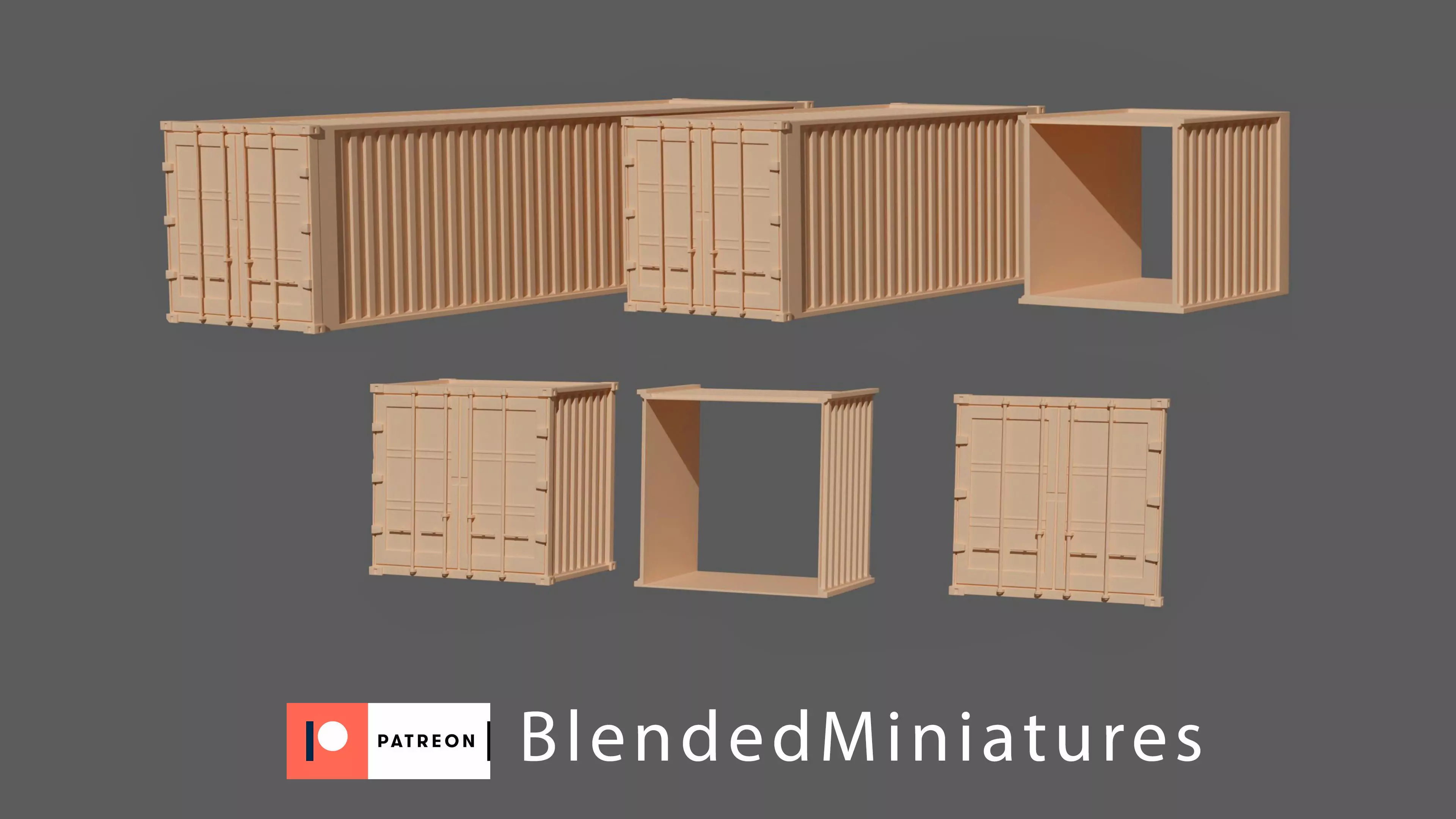 WW2 Terrain bundle container barrel barricade 3D print model