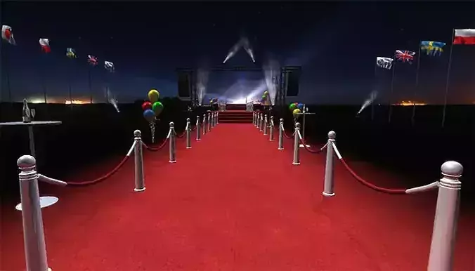 VIP Red Carpet Pack Low-poly 3D model