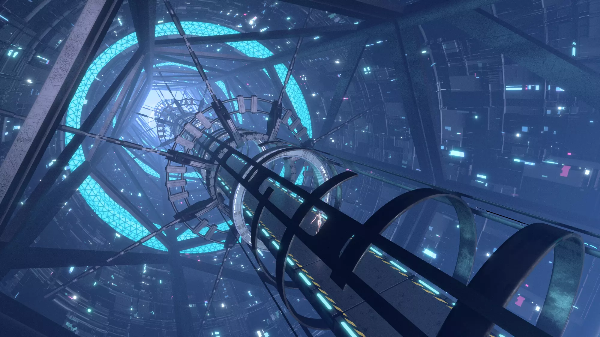 scifi space Corridor  Bridge Tunnel 3D model_0