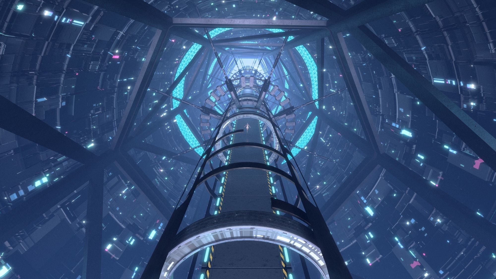 scifi space Corridor  Bridge Tunnel 3D model_3