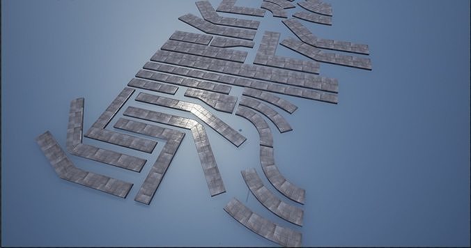 Lowpoly Modular PBR Pavements 5 Low-poly 3D model 3