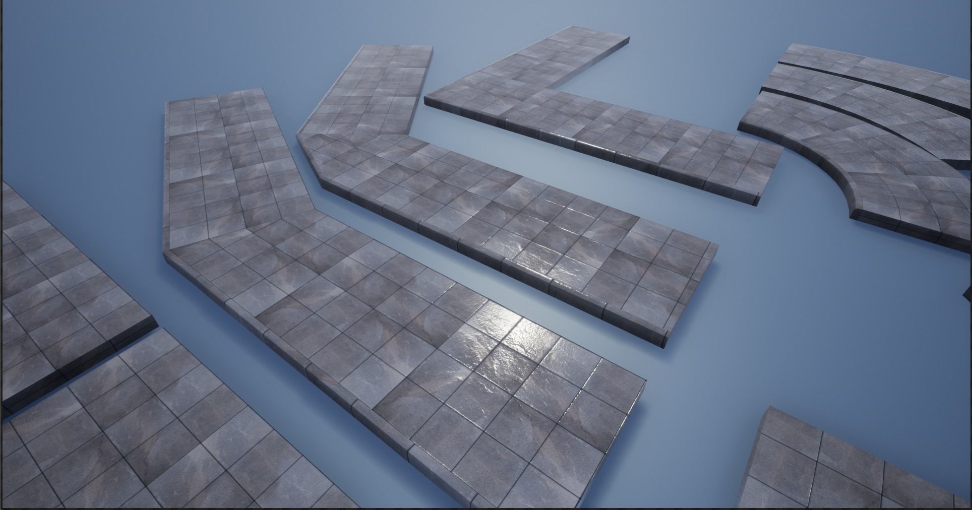 Lowpoly Modular PBR Pavements 5 Low-poly 3D model_12