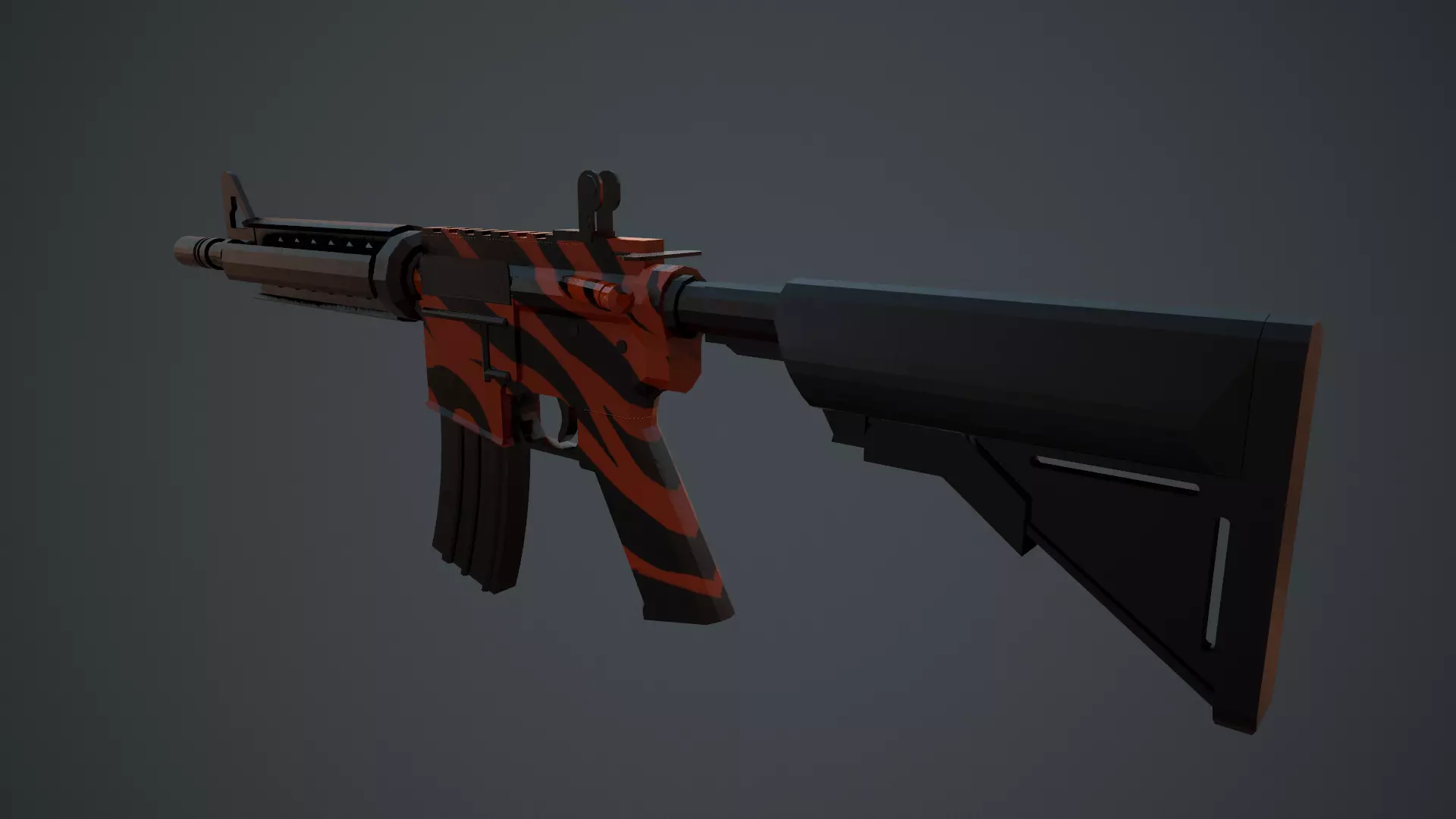 M4A4 - LowPoly ar rifle Free low-poly 3D model