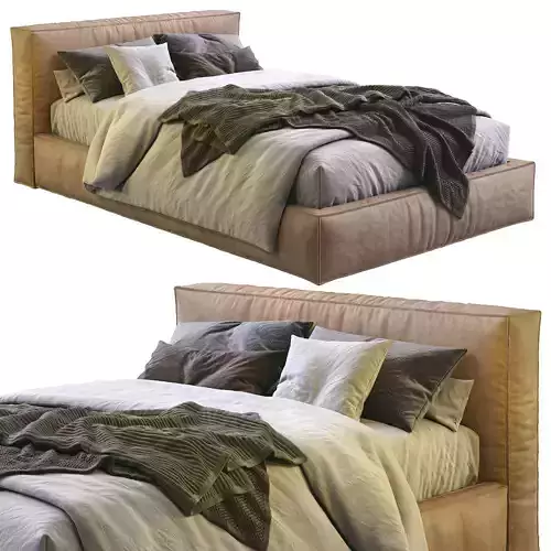 Flexteam Leather bed SLIM ONE