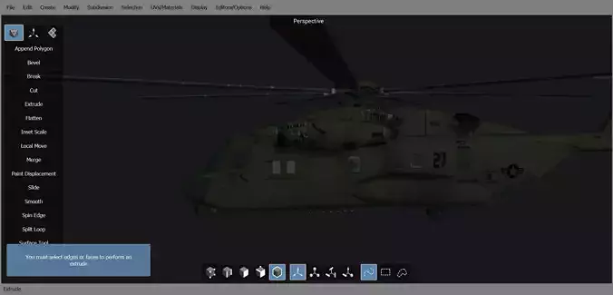 Helicopter 3d Model in computer screen 3D model