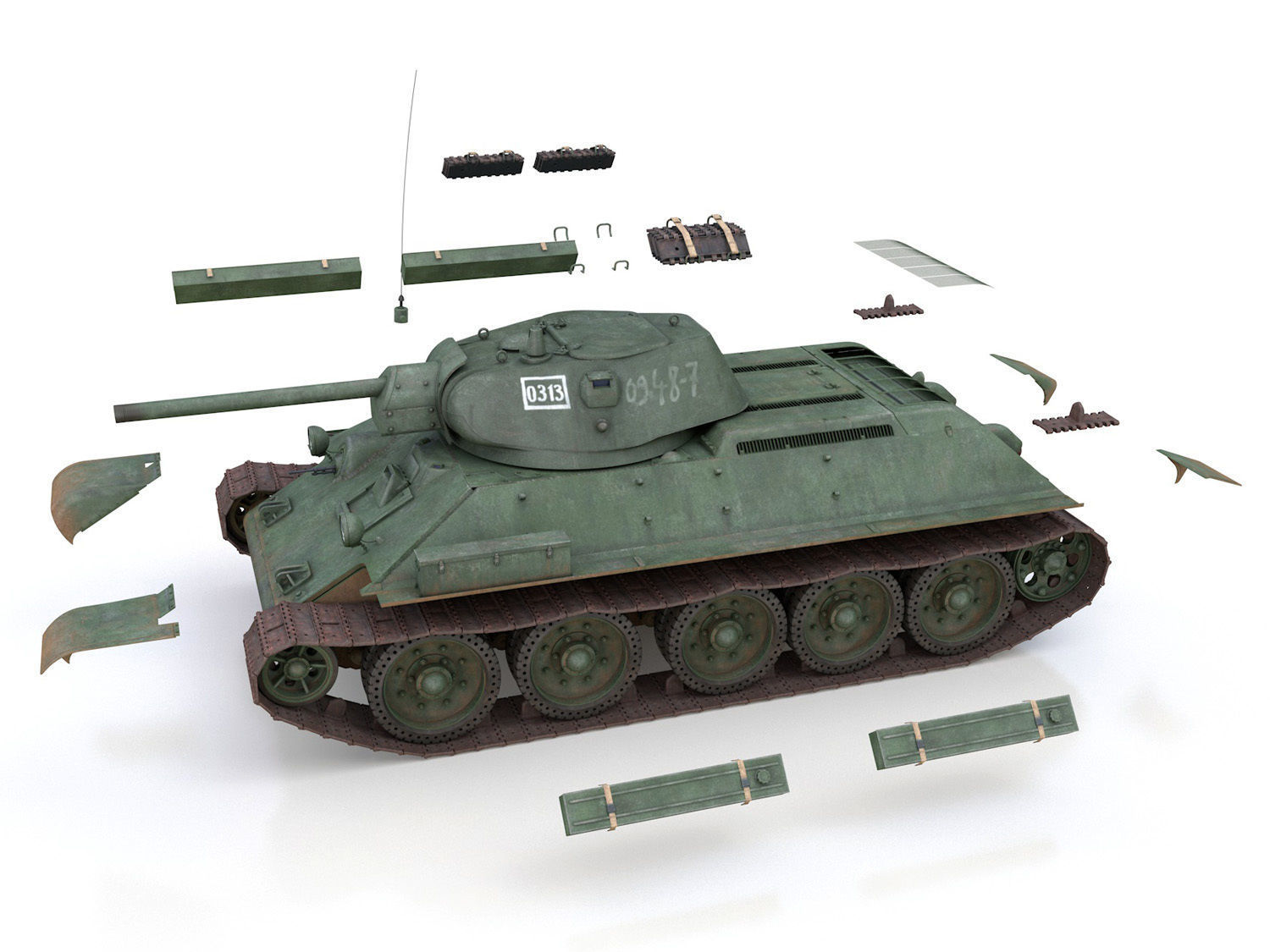 T-34-76 - Model 1941 - Soviet medium tank - 0313 3D model_11