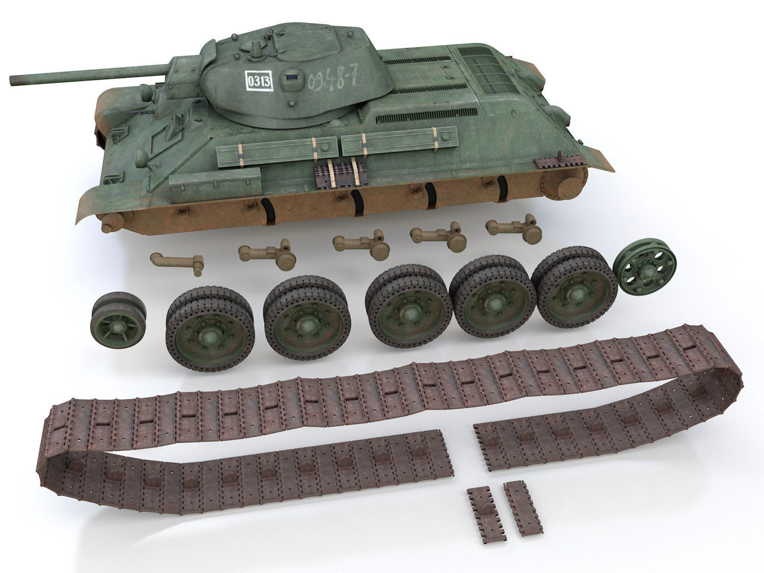 T-34-76 - Model 1941 - Soviet medium tank - 0313 3D model_10