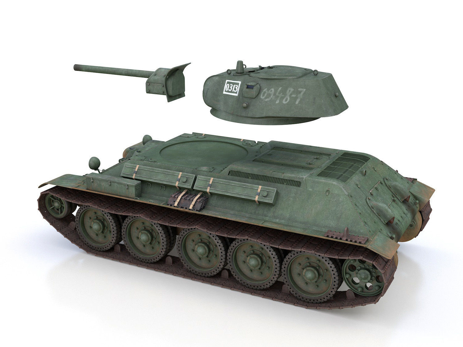 T-34-76 - Model 1941 - Soviet medium tank - 0313 3D model_9