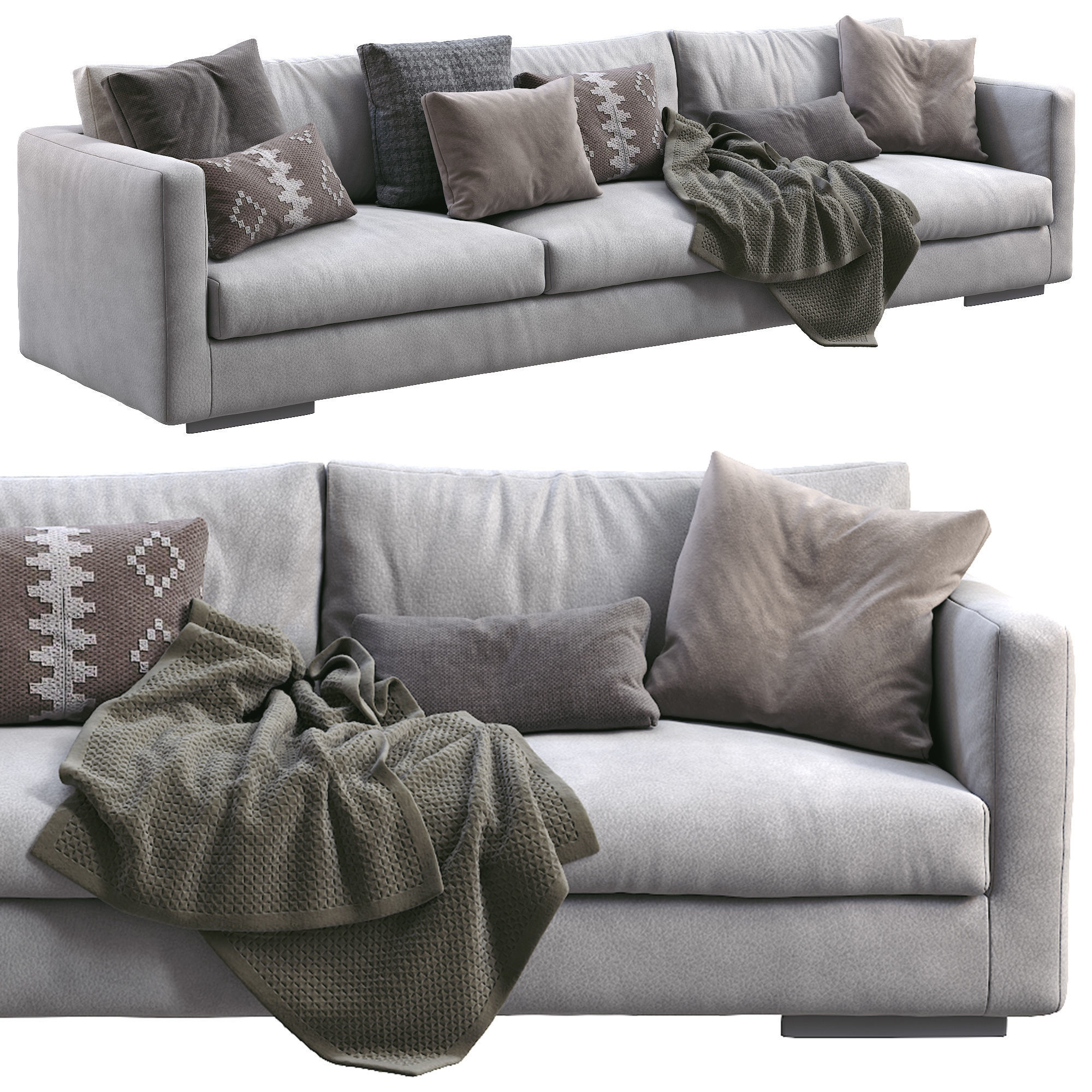 Flexform leather Sofa MAGNUM 3D model_1