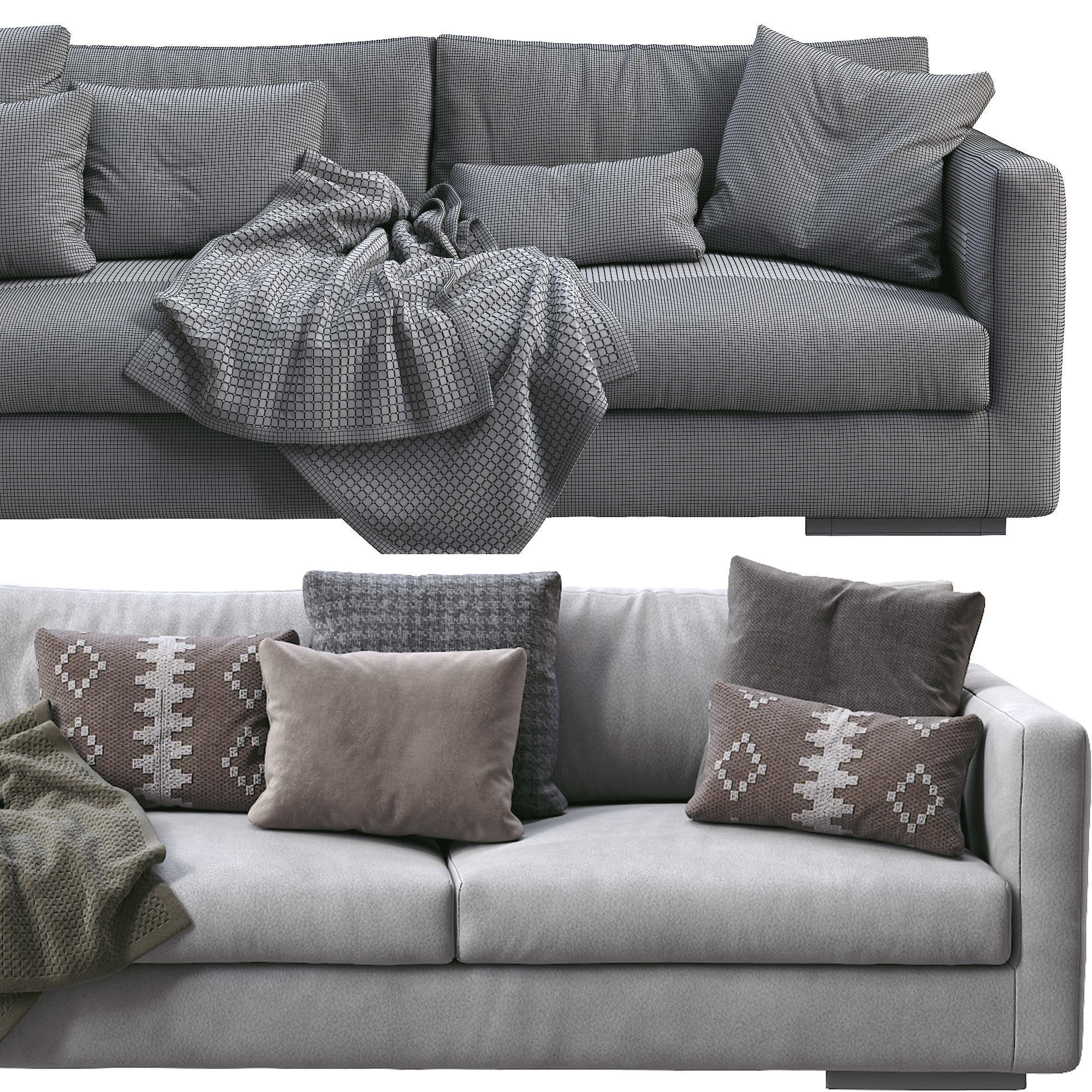 Flexform leather Sofa MAGNUM 3D model_4