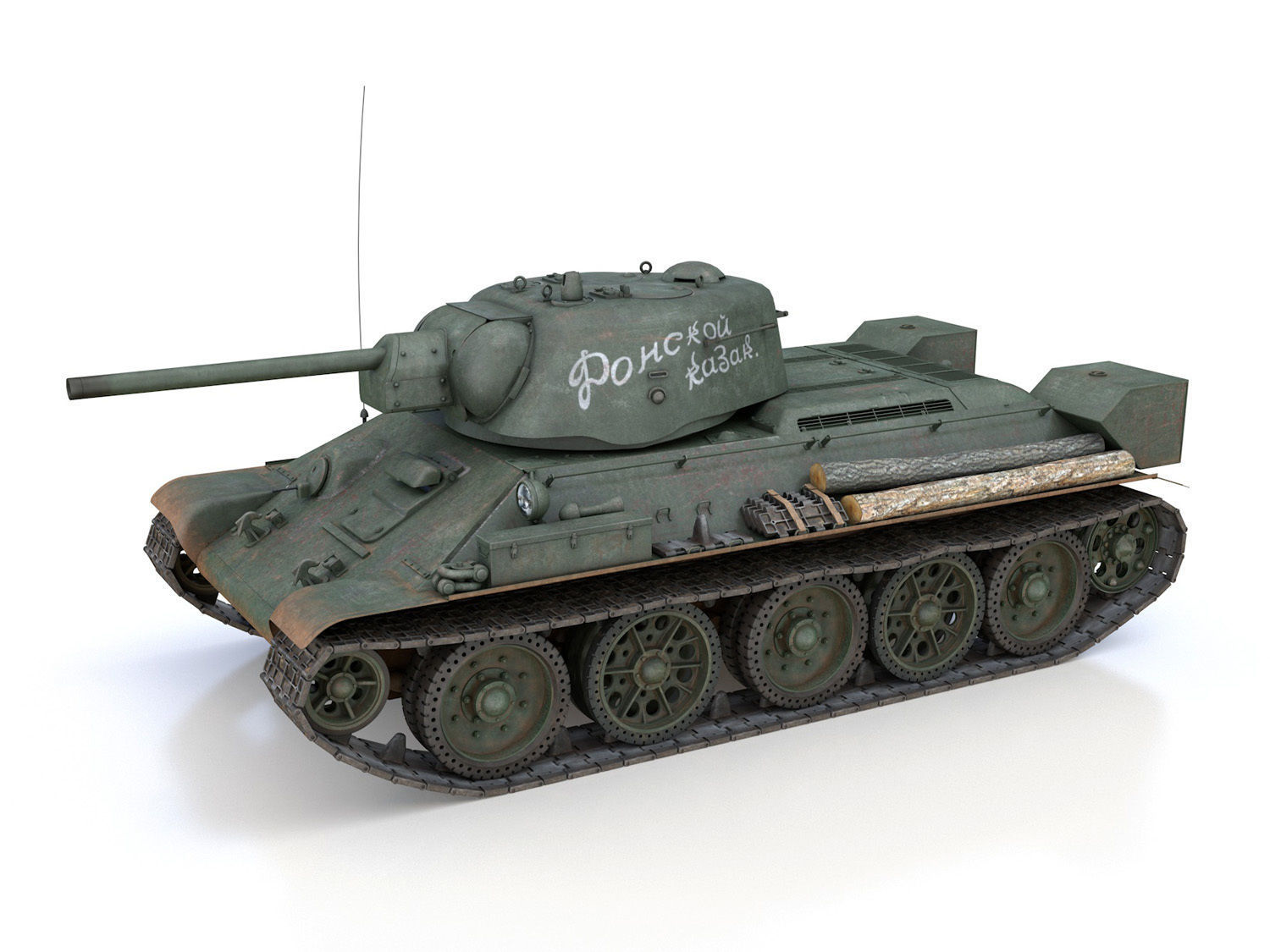 T-34-76 UZTM- Model 1942 - Soviet tank - 19 Tank Corps 3D model_2