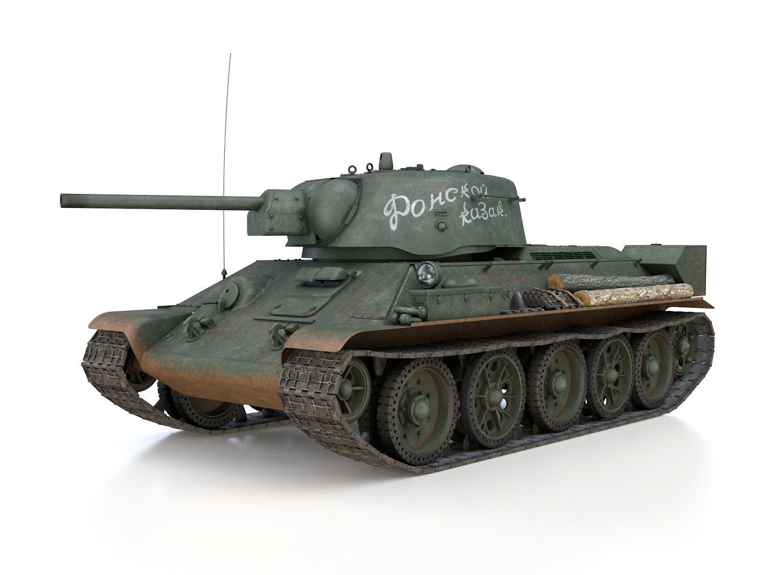 T-34-76 UZTM- Model 1942 - Soviet tank - 19 Tank Corps 3D model_1