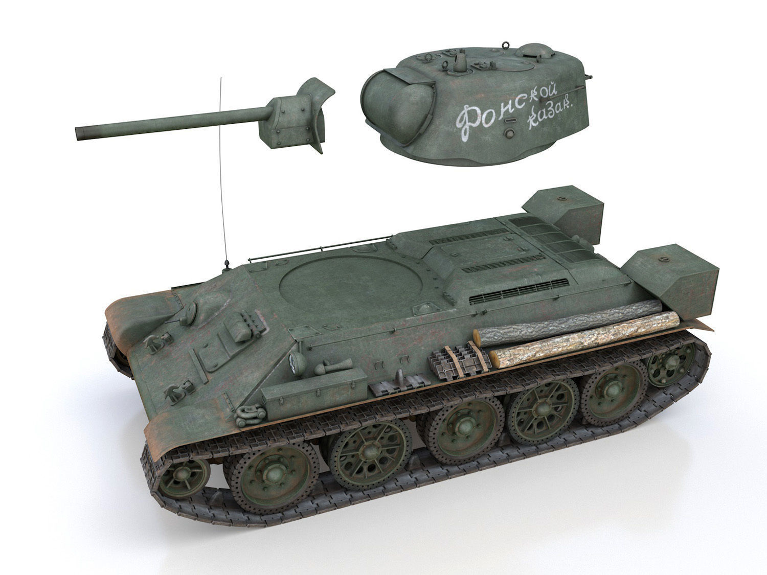 T-34-76 UZTM- Model 1942 - Soviet tank - 19 Tank Corps 3D model_9