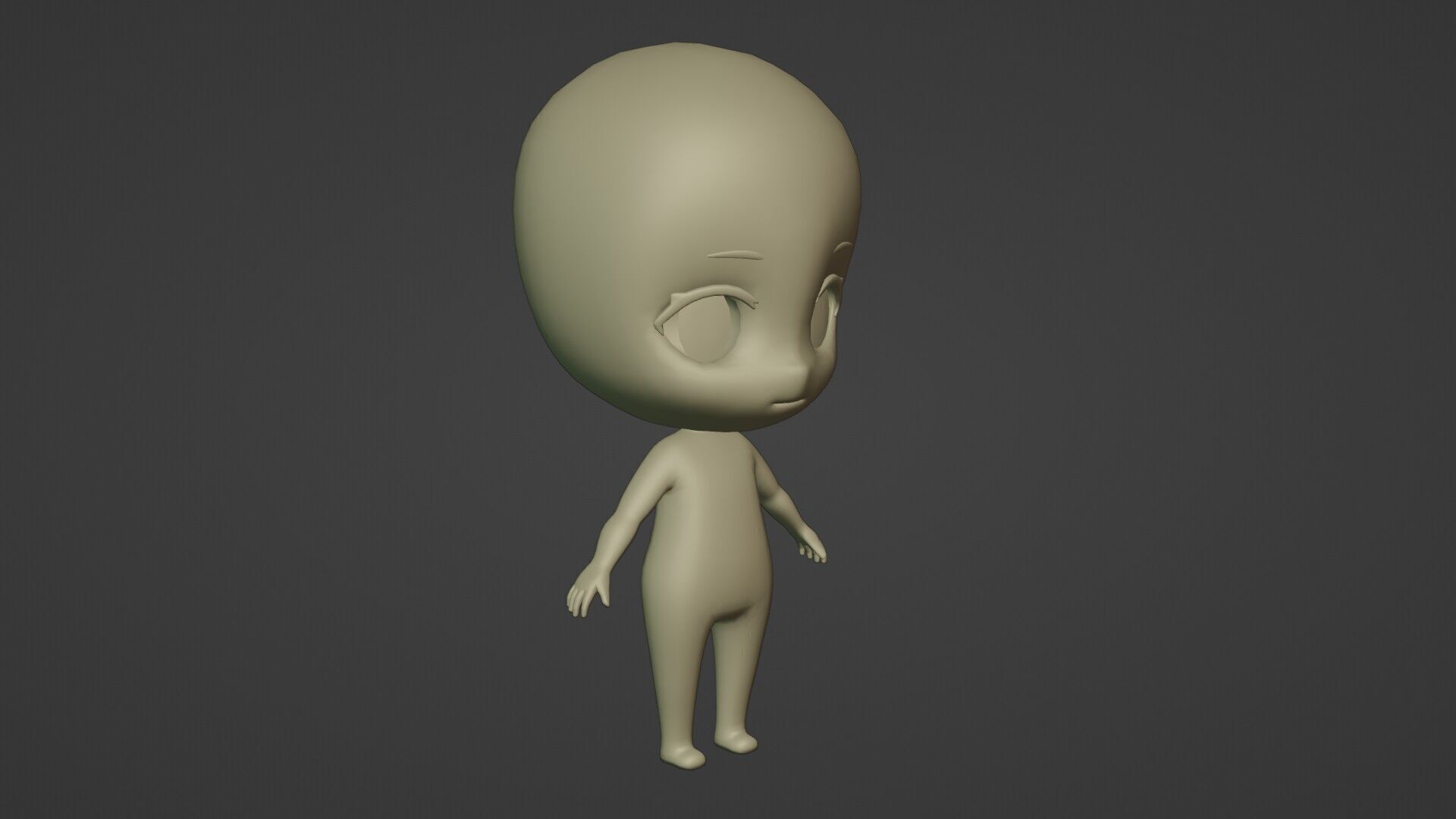 Chibi Base Character 3D Model Low-poly 3D model_6