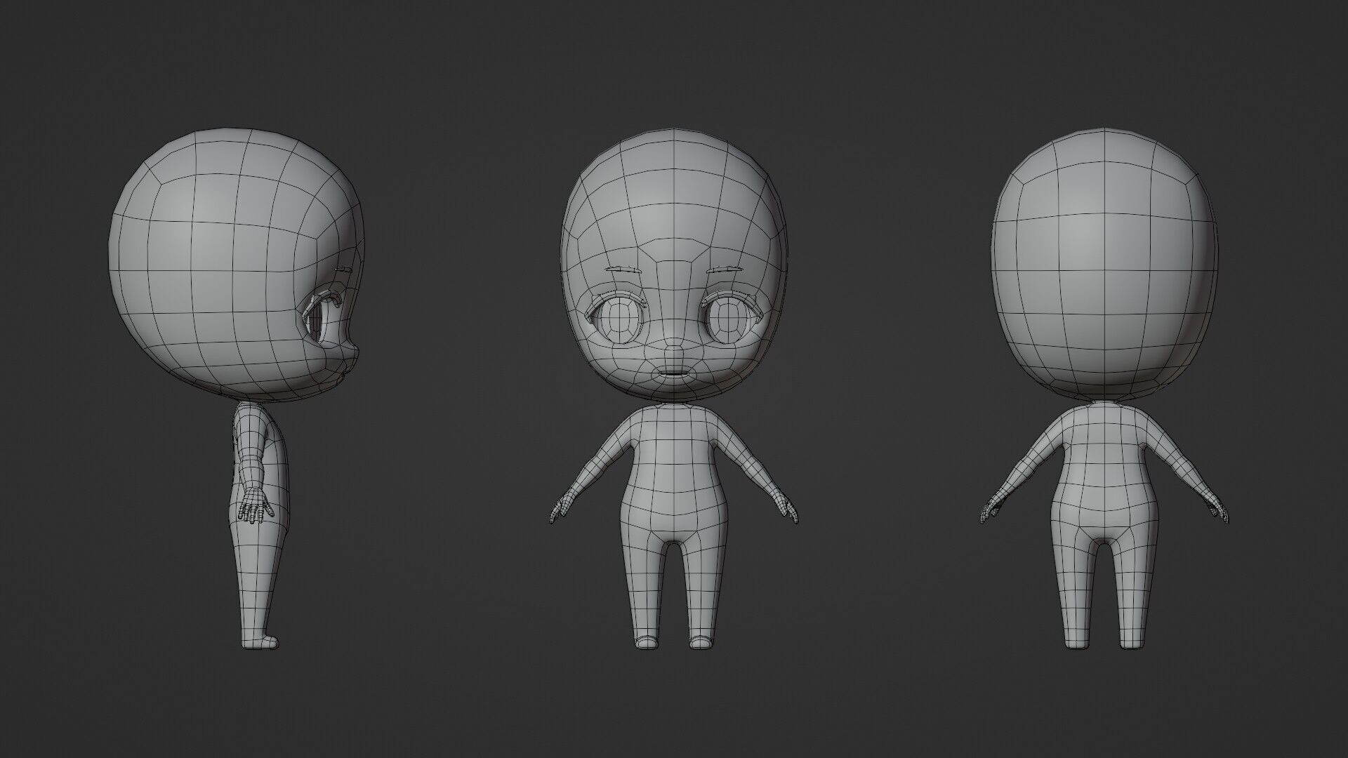 Chibi Base Character 3D Model Low-poly 3D model_1