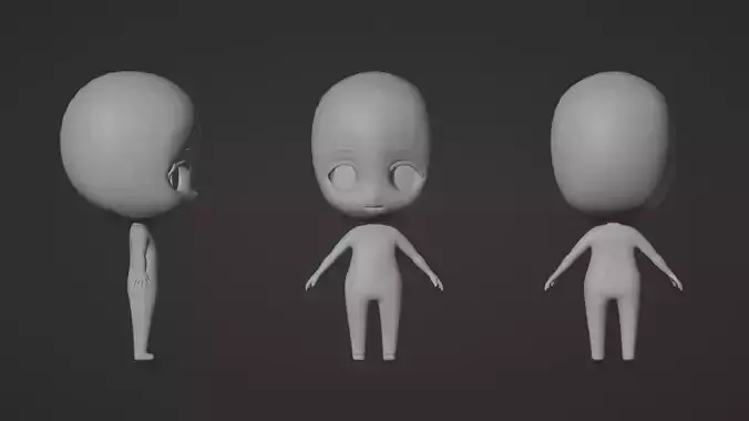 Chibi Base Character 3D Model Low-poly 3D model
