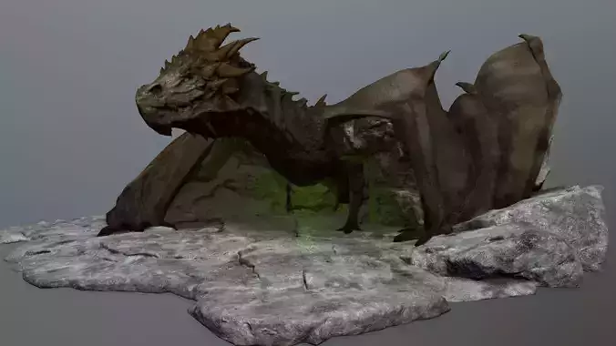 dragon on rock