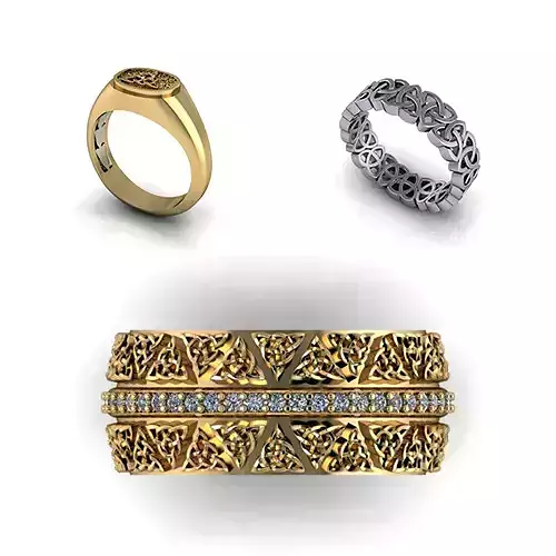 CJC0607 Collection of 3 ladies wedding bands