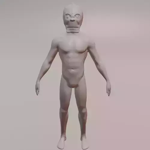 Reptile humanoid Low-poly 3D model