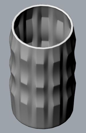 Vase 3D print model cup with wavy pattern 3D print model_2
