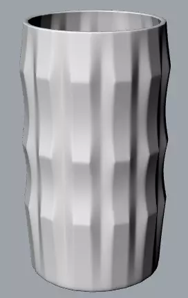 Vase 3D print model cup with wavy pattern 3D print model_0