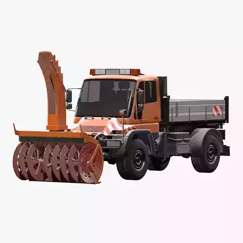 Snow Plow Truck MB Unimog U500 Low-poly 3D model